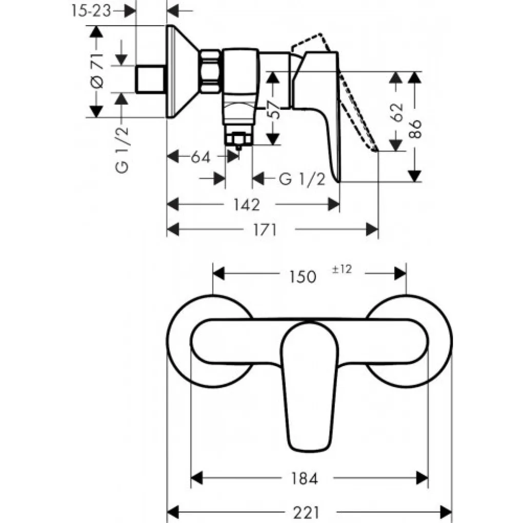 Смеситель для душа Hansgrohe Talis E (71760670)- Фото 2